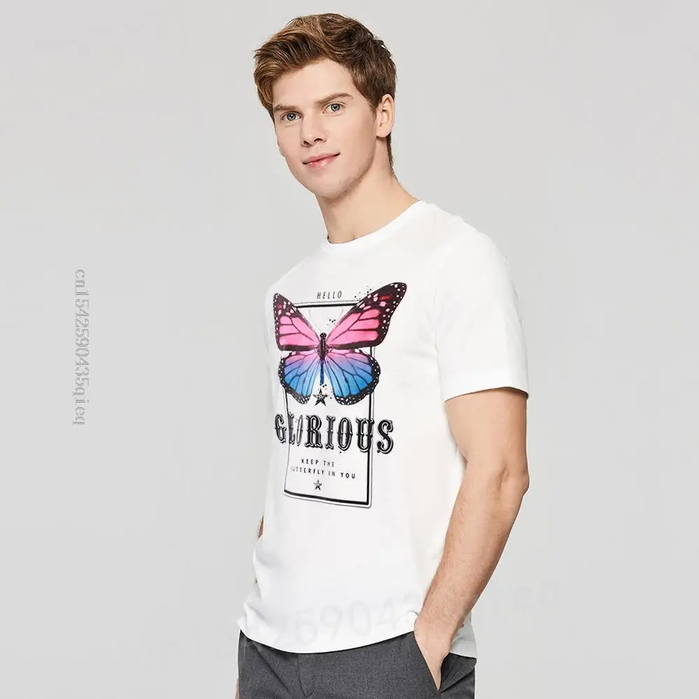 

Tshirts For Male Lovely Butterfly Punk Casual Men's Tee Shirts Funny Crew Neck Tees Famous Brand Cool Style Mens T-Shirts