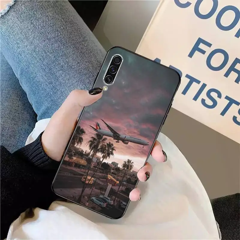 

Aircraft Airplane fly travel cloud Phone Case For Samsung galaxy S 9 10 20 A 10 21 30 31 40 50 51 71 s note 20 j 4 2018 plus