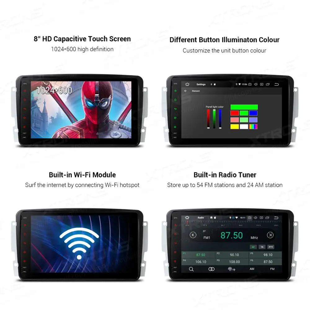 XTRONS Android 10 0 Qualcomm Bluetooth 5 автомобильный стерео плеер GPS для Mercedes Benz A-W168 W203 W209 C209 W463 Viano