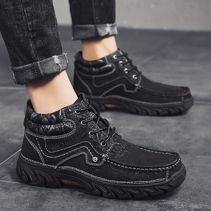 

2020 новые ботинки Martin мужские уличные рабочие ботинки для отдыха трендовая обувь с высоким берцем износостойкие Нескользящие туристические...