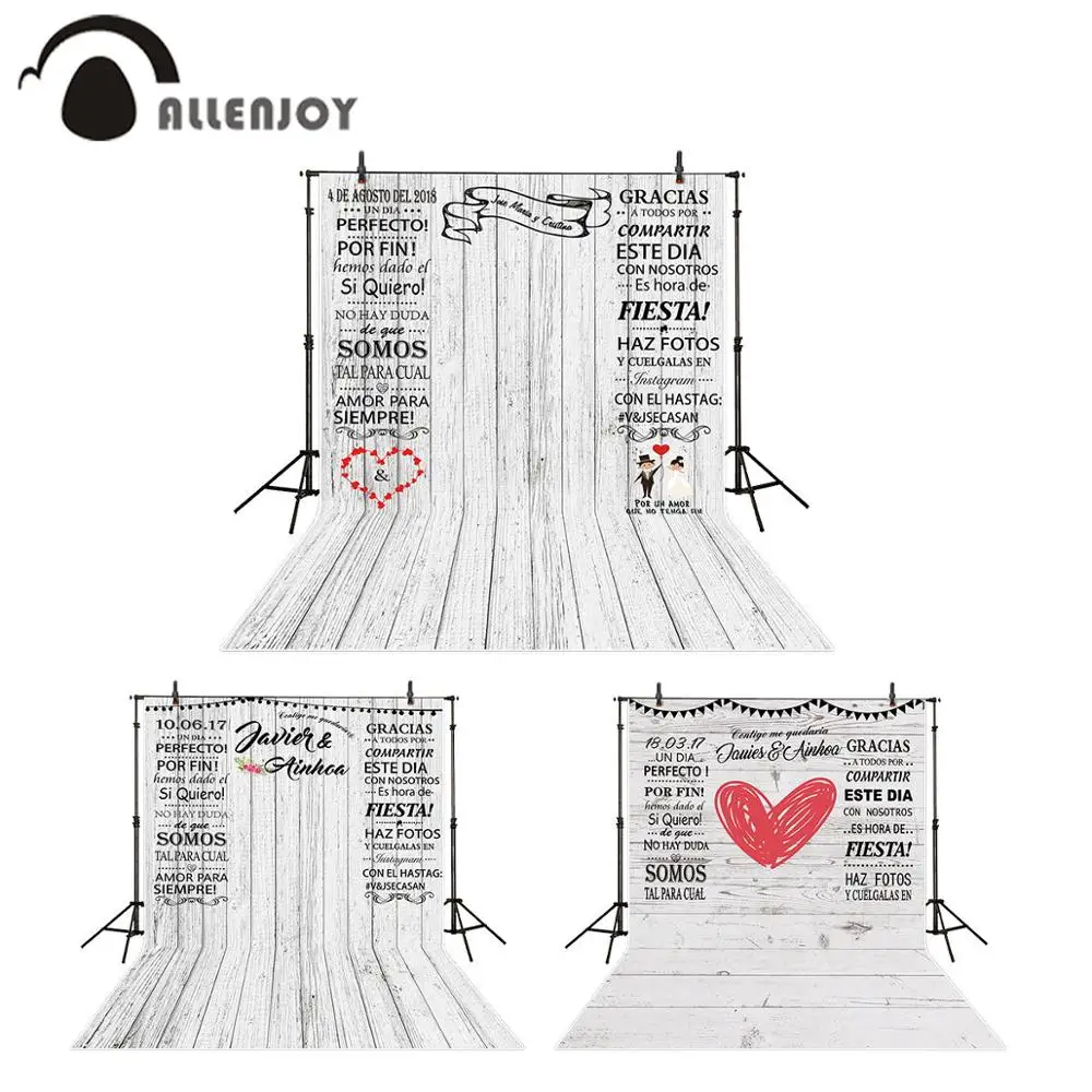 Allenjoy свадебный фон для фотосъемки на заказ белая деревянная Свадебная