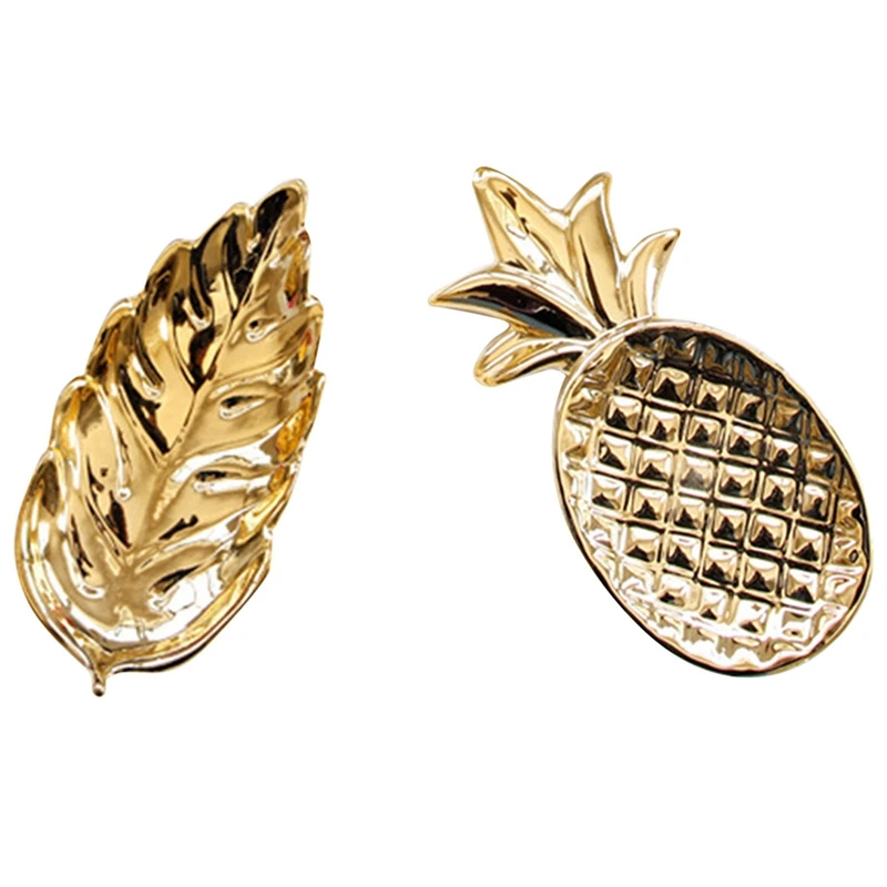 

2 шт., женский туалетный столик, маленькие предметы, поднос для хранения ювелирных изделий, колец, мелких ананасов и длинных листьев