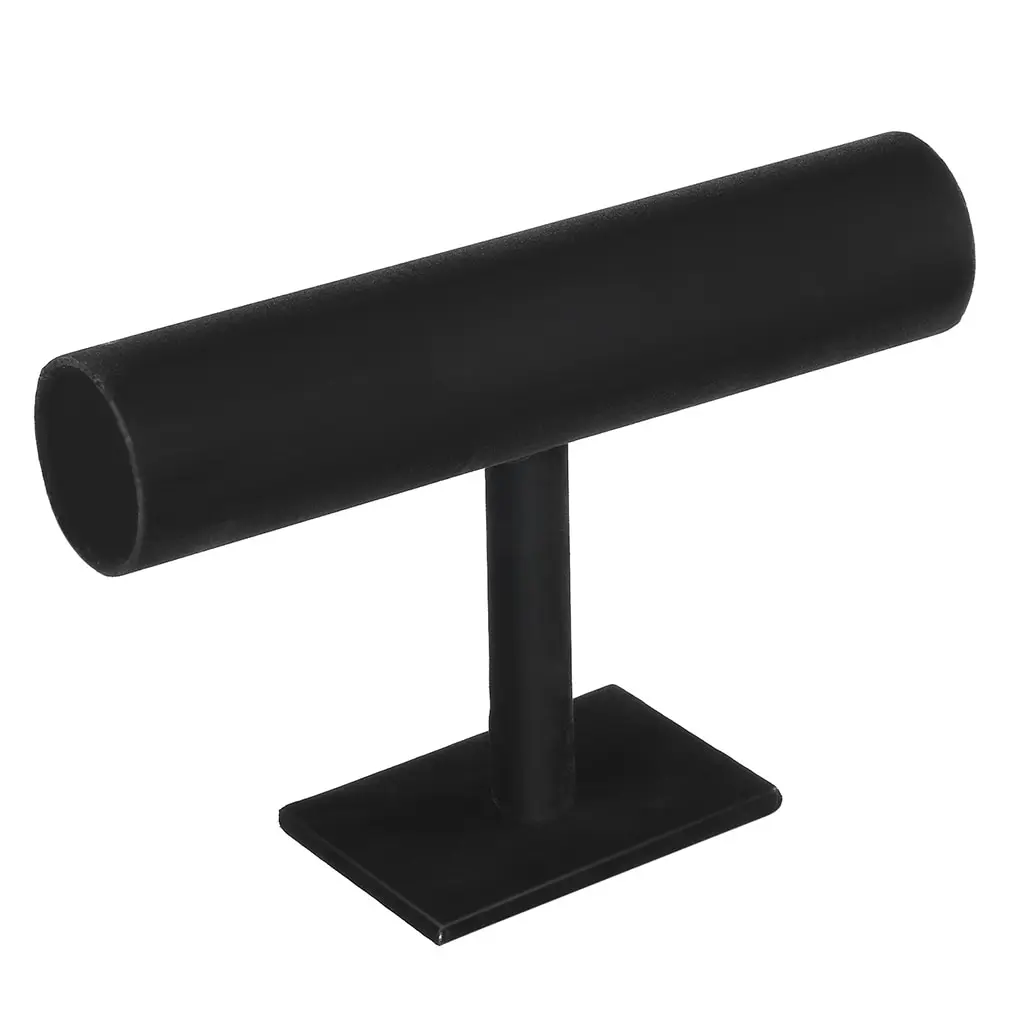 

Velvet /PU Leather Bracelet Bangle Necklace Display Stand Holder Watch Jewelry Organizer T-Bar Rack
