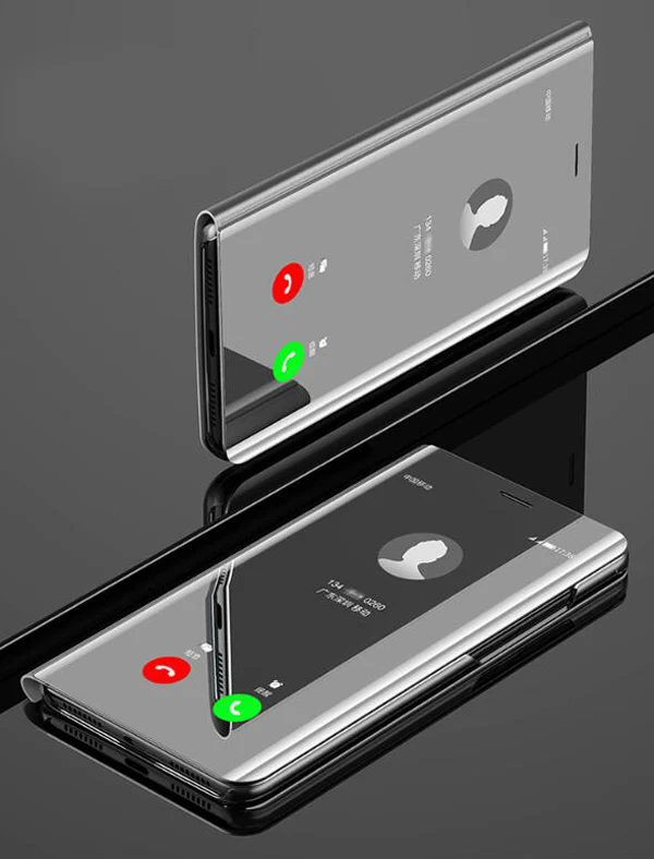 Silver Умный зеркальный флип-чехол для samsung Galaxy S8 S9 плюс S10 S10e S7 край S6 S10 Примечание 10 9 8 5 4 5G чехол для телефона Капа Coque - Цвет: Silver
