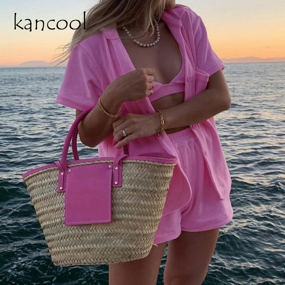 

KANCOOL Velvet Beach Two Piece Set Women Tracksuit Loungewear Casual Cardigan Top Summer Outfits Workout Woman Shorts Sets