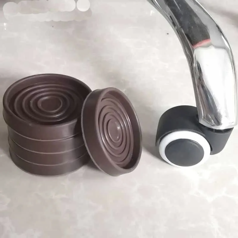 10/4/2pcs 3Inch Rubber Round-shape Square Brown Furniture Caster Cups Covers Protector Anti-slide Table Chair Legs Feet | Обустройство