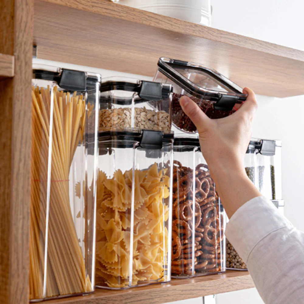 Прозрачные Герметичные банки контейнер для хранения продуктов пластиковый кухонного холодильника коробка
