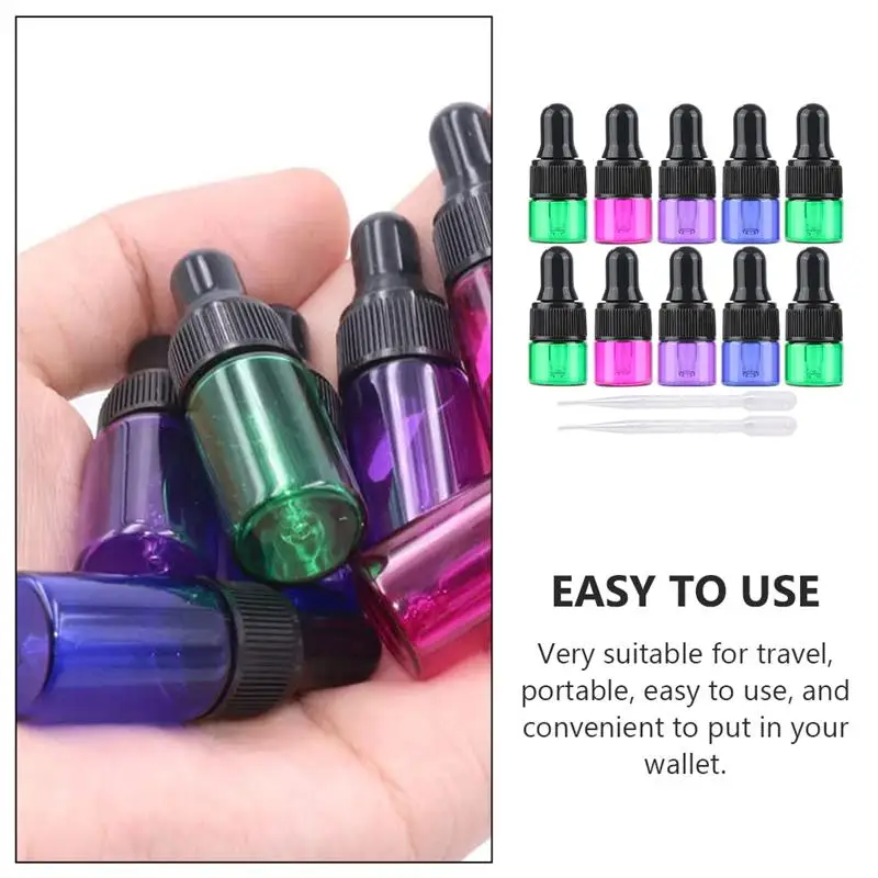 

50Pcs Glass Essential Oil Bottle Liquid Bottle Perfume Bottle Glass Bottle Bottle Dropper for Storage Travel