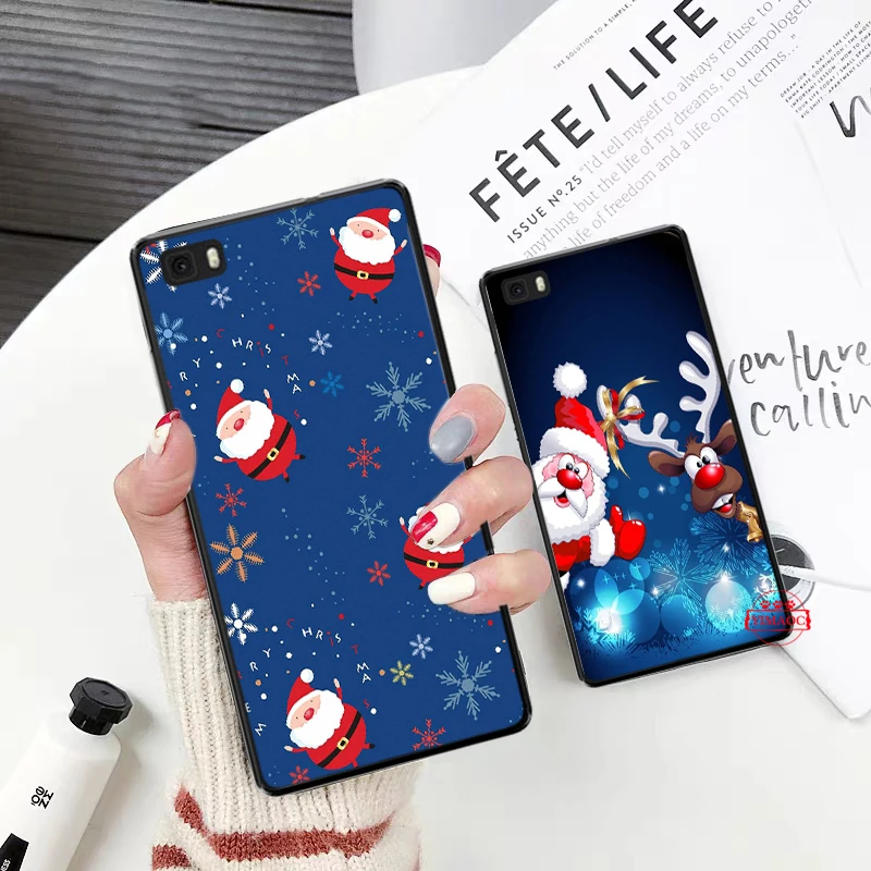 Веселый Рождественский Санта Клаус силиконовый мягкий чехол для Huawei P8 P9 P10 P20 P30 Lite