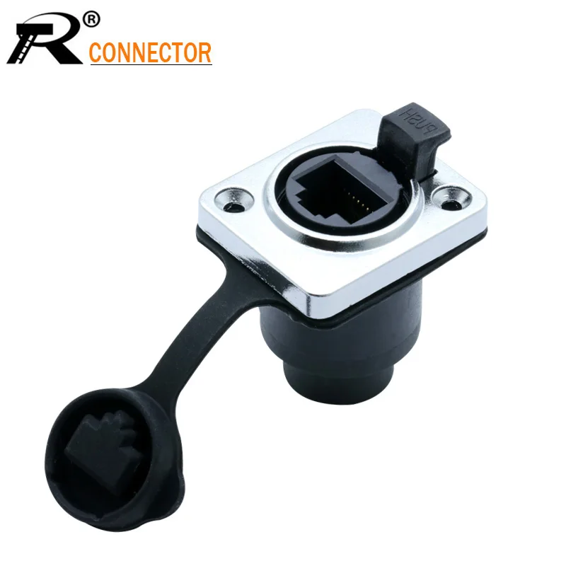 R разъем 1 шт. RJ45 типа винта CAT5E водонепроницаемый Панель Крепление металлический