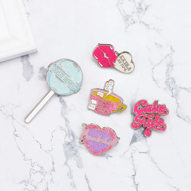 Эмалированная брошь в форме сердца значок бомбы мультяшная Подарочная