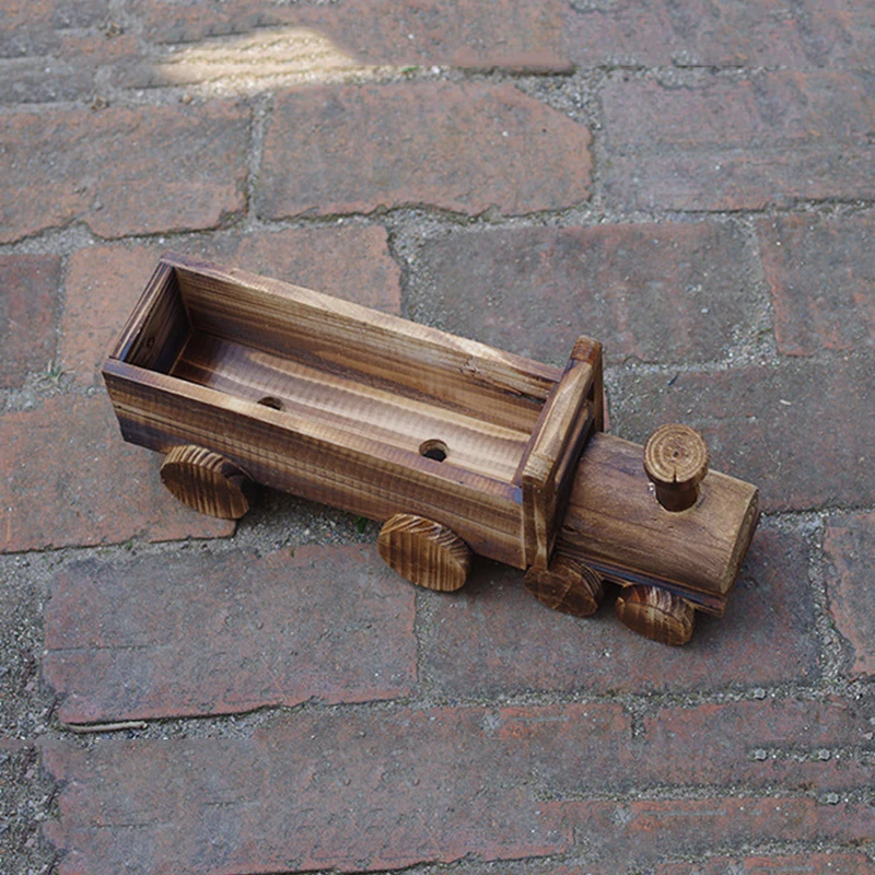 

Art Deco Train Wooden Flower Pots Mini Storage Box Flower Pots Bonsai Landscape Garden Home Decorations Decoracion De Patio