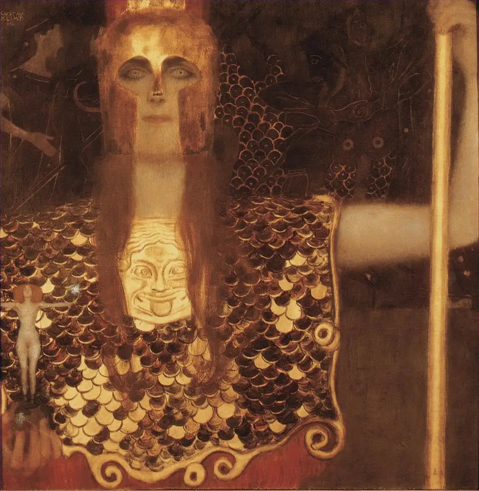 9 ручная роспись картины учителями колледжа Minerva или Pallas Athena gold Gustav Klimt картина