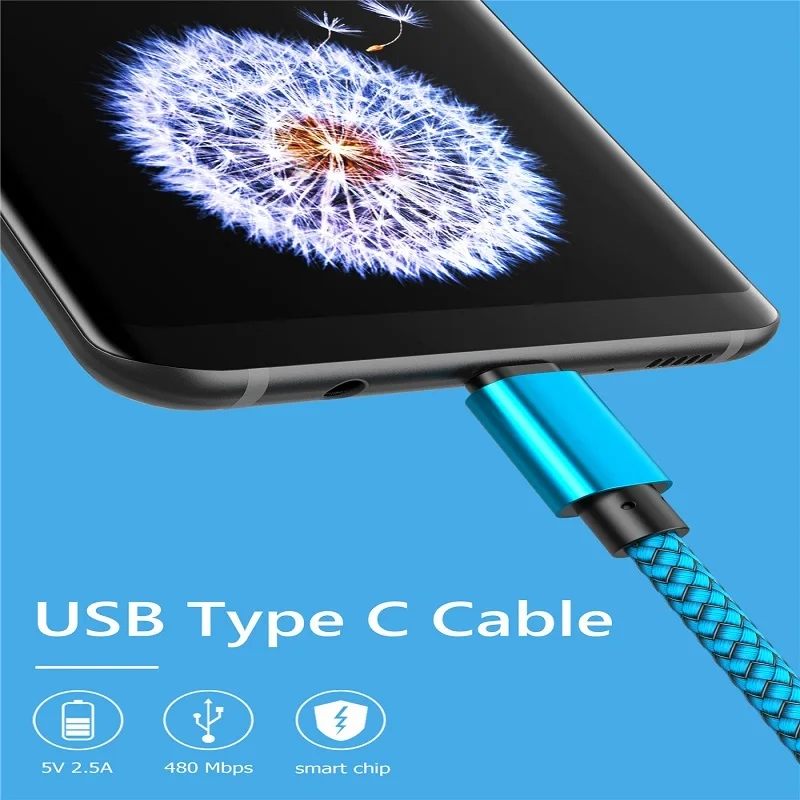 Кабель USB Type C для Xiaomi Redmi Note 7 Mi 9 Samsung S9 2.5A кабель быстрой зарядки и синхронизации
