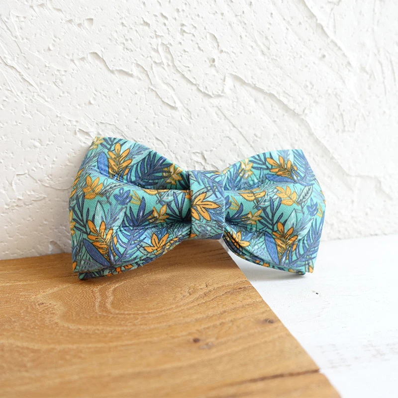 

Aquatic Leafs Cartoon Dog Bowtie Pet Collar Accessory Puppy Cat Pet Supplies Grooming Tools Dogs Dismountable Ornamental Bow Tie