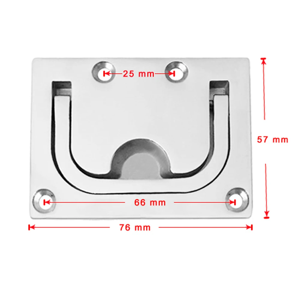 

4 Pieces/ Set 76 x 57 mm Boat Hatch Locker Lift/ Pull Ring Handle with Screws - Flush Mount 316 Marine Stainless Steel