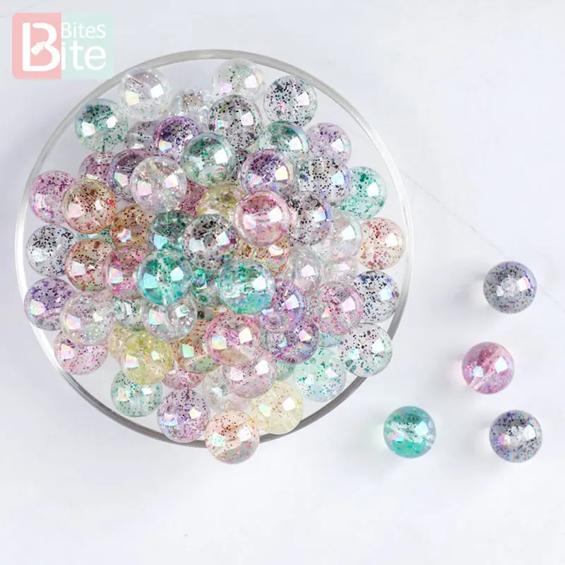 Акриловые Бусины 10 шт. 15 мм детские игрушки-прорезыватели прозрачные блестки