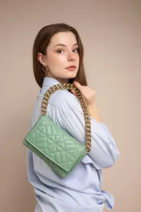 Women's Quilted Stitching Zincirli Long Strap Hand and Shoulder Bag VL4851 Women's Quilted Stitching Zincirli Long Strap Hand and Shoulder Bag VL4851