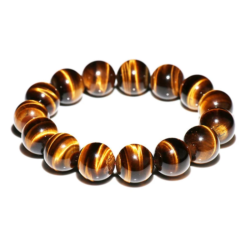 

Fashion 20mm Tiger Eye Bracelets Men 5A Nature Beads Bracelets for Women Natural Stone Braslet For Man Handmade Jewelry Pulseras