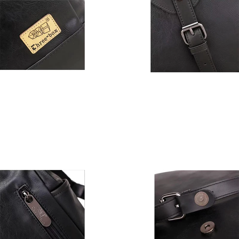 

Preppy Style PU Leather Hasp Backpack Men Classic Solid Zipper Shoulder Bags Vintage Brown Large Capacity Backpack Student
