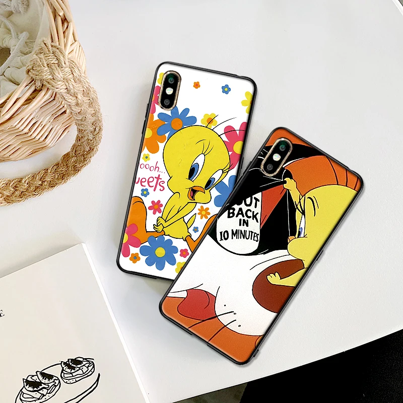 Чехлы для iPhone XR XS Max X 6 6S 7 8 Plus Горячая птичка Твити мягкая IMD задняя крышка телефона