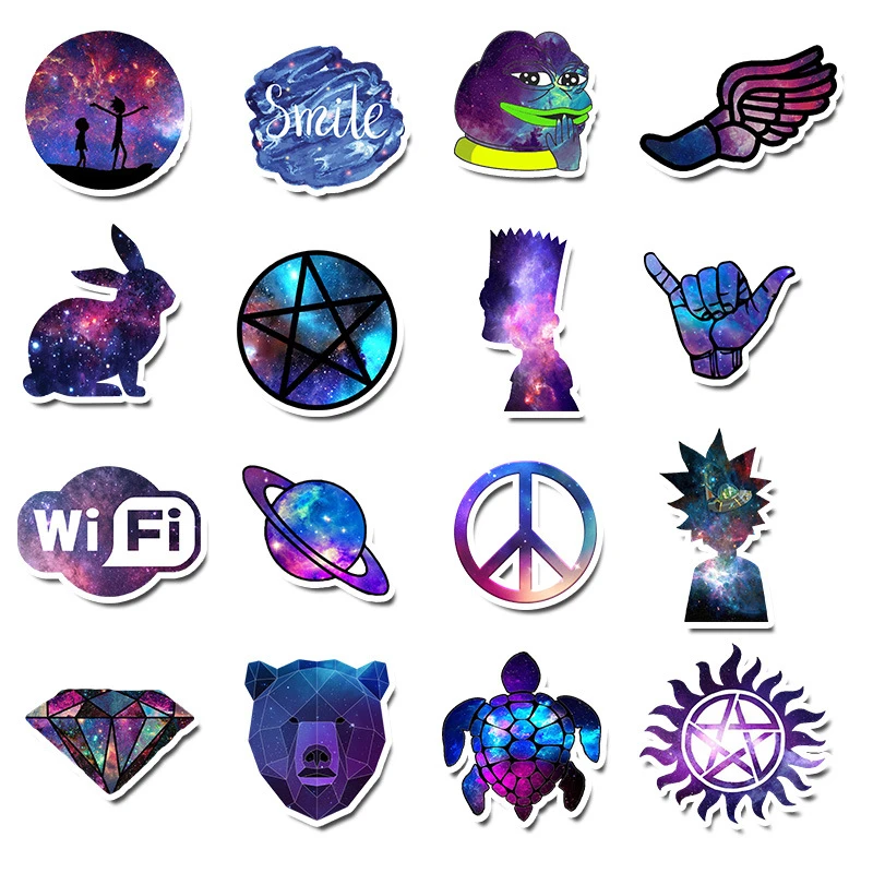 

35pcs Galaxy Stars Fantasy Mix Style Anime Stickers for Mobile Phone Luggage Guitar Laptop Case Skateboard Bike Cartoon Sticker