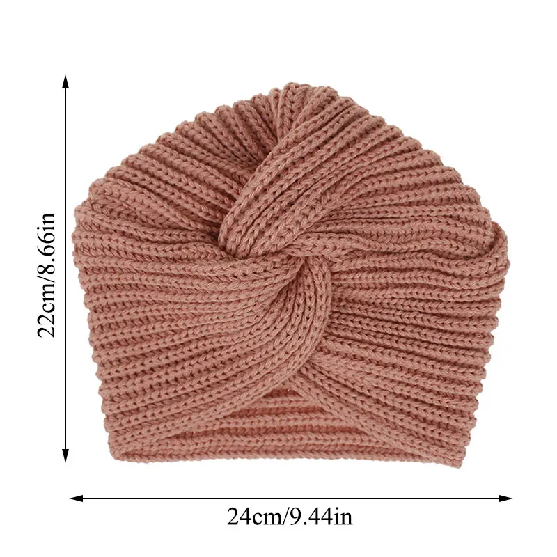 

Autumn Winter Fashion Knitting Headband Warm Muslim Scarf Women Knot Bandanas Twist Turban Headbands Cap Head Cover Bonnet Hat