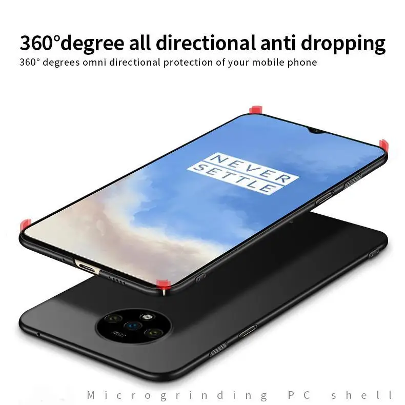 Полный Чехол матовый чехол для телефона Oneplus 7t Pro тонкий жесткий из поликарбоната