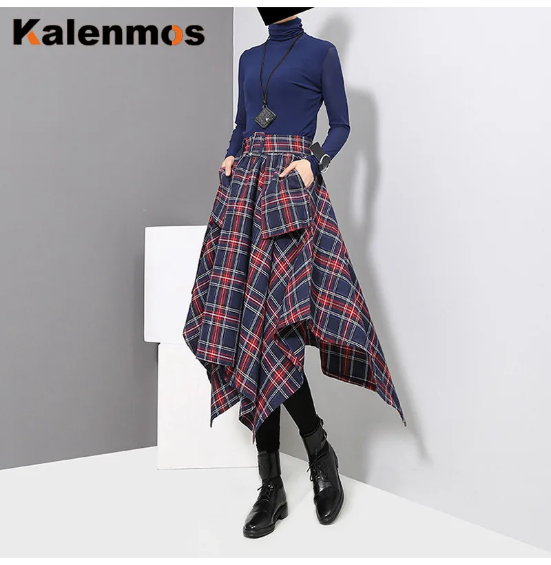 Женская Асимметричная юбка осенне-зимняя одежда элегантный пояс повседневная