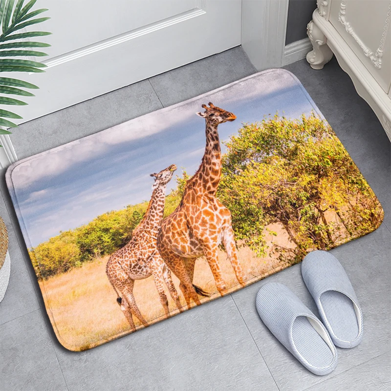 

Напольный коврик с изображением животных, жирафов, Придверный коврик, ковер для спальни, кухни, гостиной, ребенка, мальчика, игровой несколь...