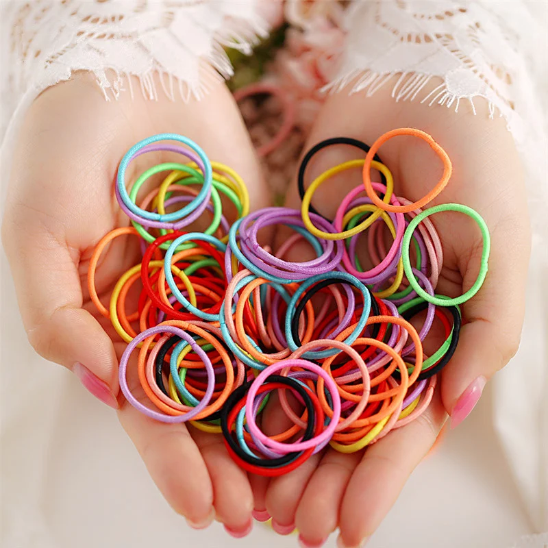 IF ME 100 шт./компл. 3 см цветная Радужная нейлоновая веревка эластичные резинки для