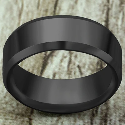 Black 8mm Bright 8 мм кольцо из нержавеющей стали мужское высококачественное модное Ювелирное кольцо мужское титановое черное - Цвет основного камня: Black 8mm Bright