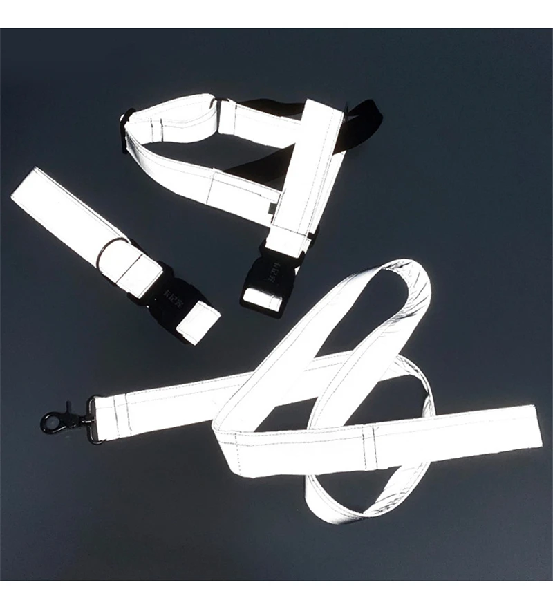 Модный светоотражающий тканевый светящийся ошейник для собаки 3 8 см свинцовый