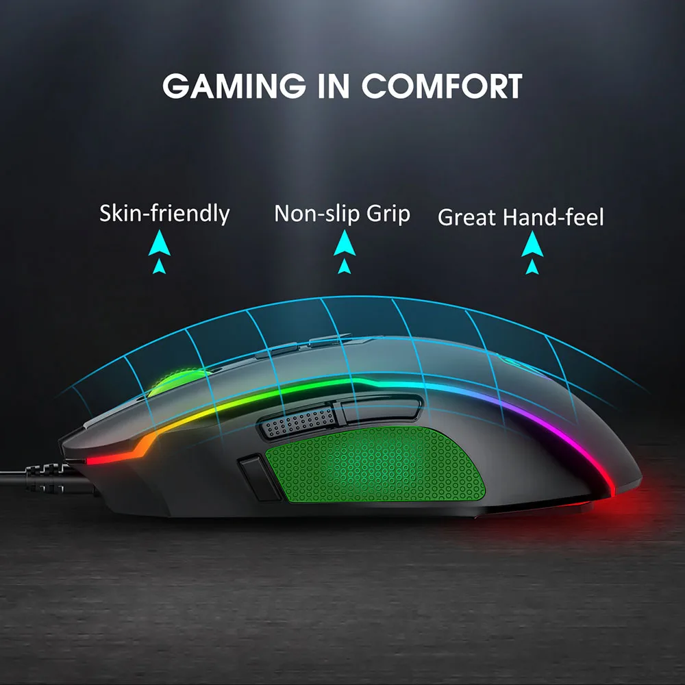 Мышь игровая Проводная VicTsing 8 кнопок 7200DPI USB | Компьютеры и офис