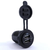 1 pcs double port usb charger socket 5v 3 4a output for ipad phone blue led light speed charging
