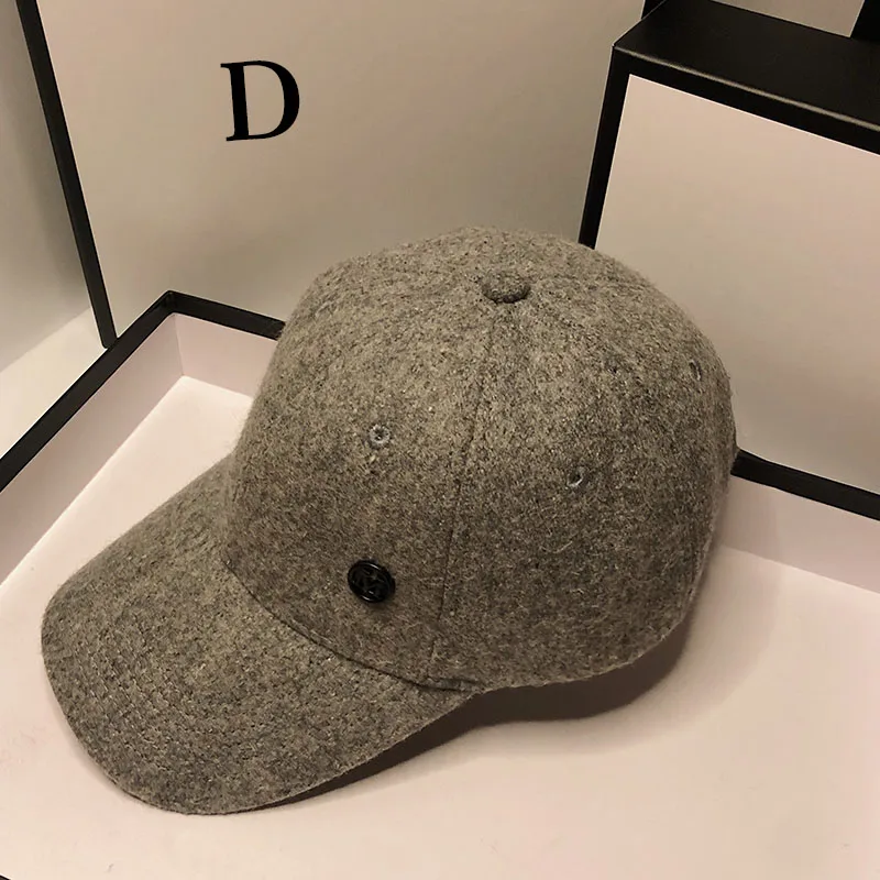 

HT118 autumn and winter woolen warm baseball cap men plus velvet thickening hat outdoor warm hat