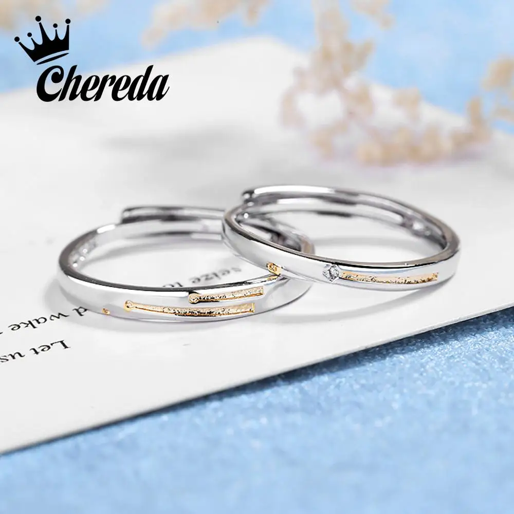 Кольцо для пары Chereda Золотое кольцо на палец мужчин и женщин студентов День