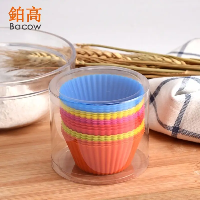 Круглая силиконовая формочка для маффинов из пищевого материала 6 цветов 18