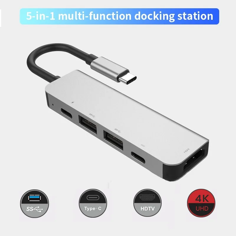 Док станция 5 в 1 USB 3 0 HDMI Ethernet для MacBook Pro Type C PD зарядный порт смартфонов iMac