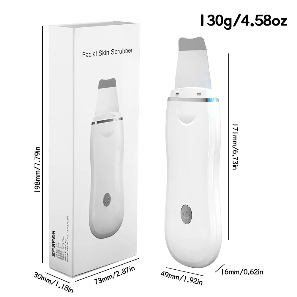 

Ultrasonic Skin Scrubber Facial Cleaner Ion Acne Blackhead Remover Peeling Shovel Cleaner Facial Massager Face Lift Machine
