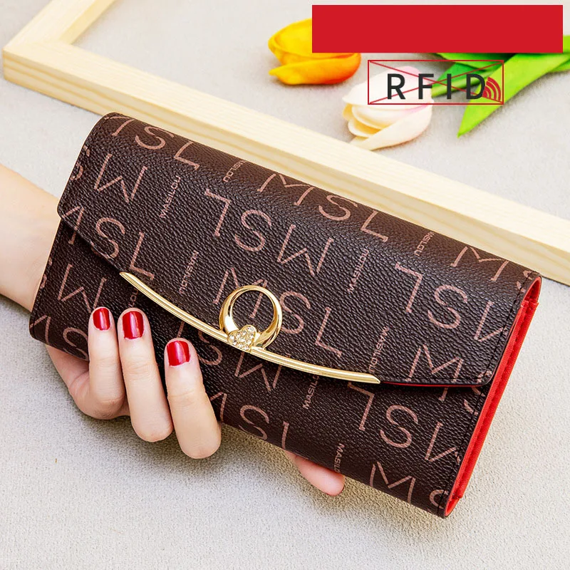 Женские кошельки из натуральной кожи роскошный брендовый Длинный кошелек с
