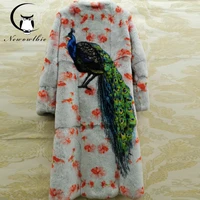 female jacket for autumn and winter warmth preservation in printed for female rex rabbit coat personal customizable pattern