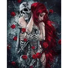 5D алмазная живопись, Череп, красота, вышивка крестиком, алмазная квадратнаякруглая вышивка, полный дисплей, картины стразы, украшение для дома