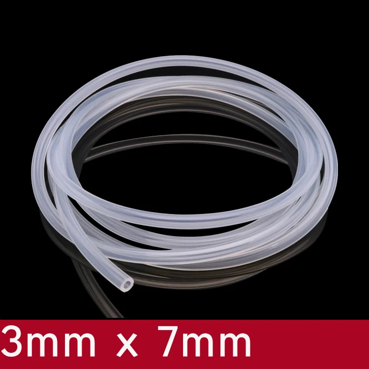 

Transparent Flexible Silicone Tube ID 3mm x 7mm OD Food Grade Non-toxic Drink Water Rubber Hose Milk Beer Soft Pipe Connect