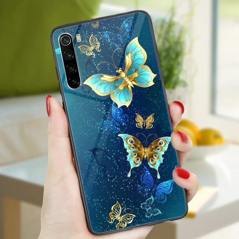 Силиконовый чехол с бабочкой для Xiaomi Redmi Note 9 PRO S 8 T 7 6 5A Prime 5 Plus 6A 7A 8A 9A Mi 10 Lite