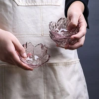 japanese style glass bowl transparent salad fruit soup dessert snack food dipping saucer seasoning bowl