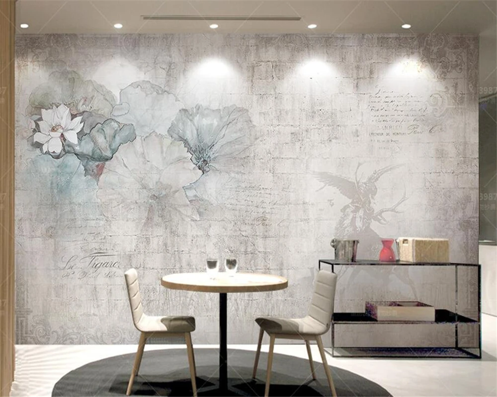 3D модный ретро Лотос на заказ скандинавский лось кирпичная стена Орел фон для