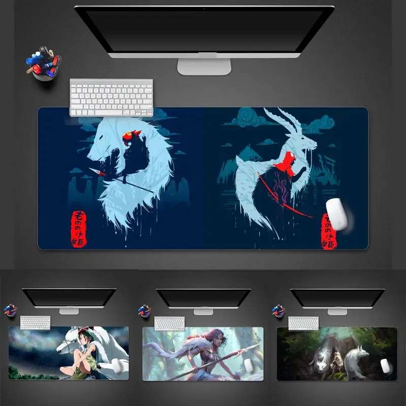 

Anime Princess Mononoke anime Customized laptop Gaming mouse pad Desk Gamer Large Mouse Mat pad X XL Non-slip Laptop Cushion