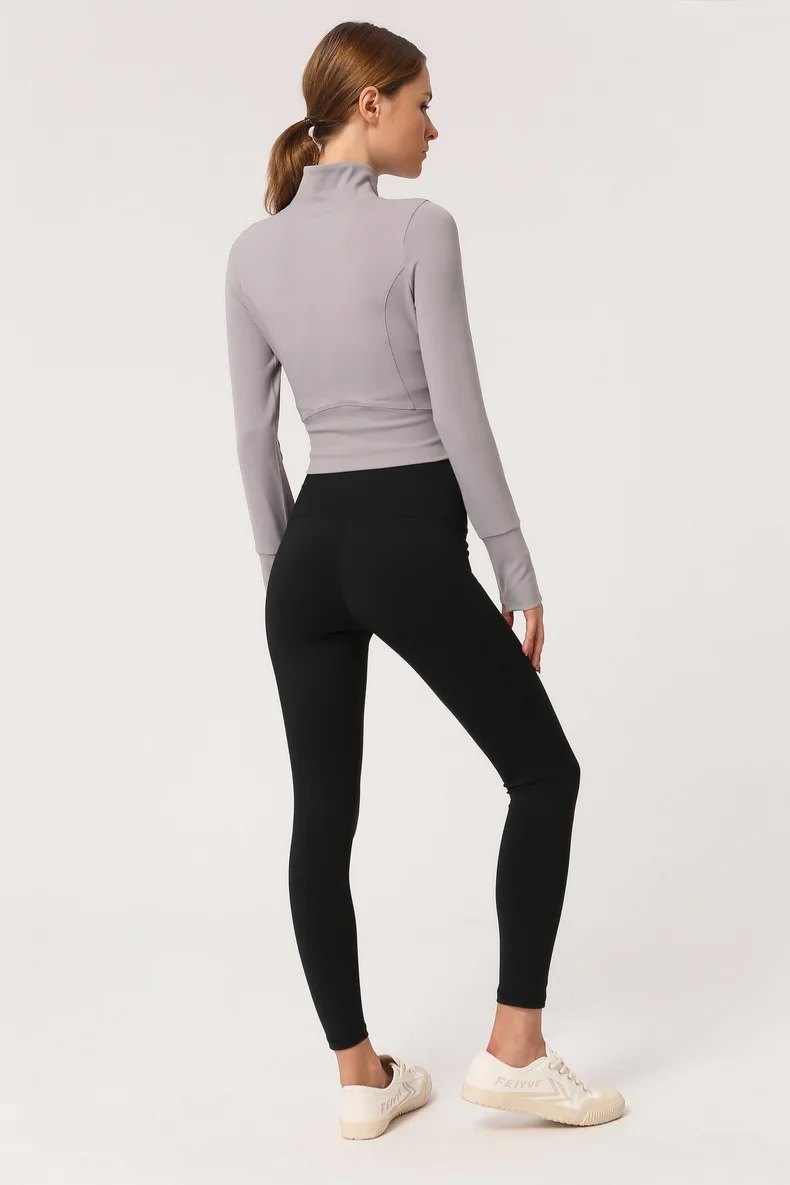 Одежда для спортзала и фитнеса женский укороченный топ облегающая футболка из