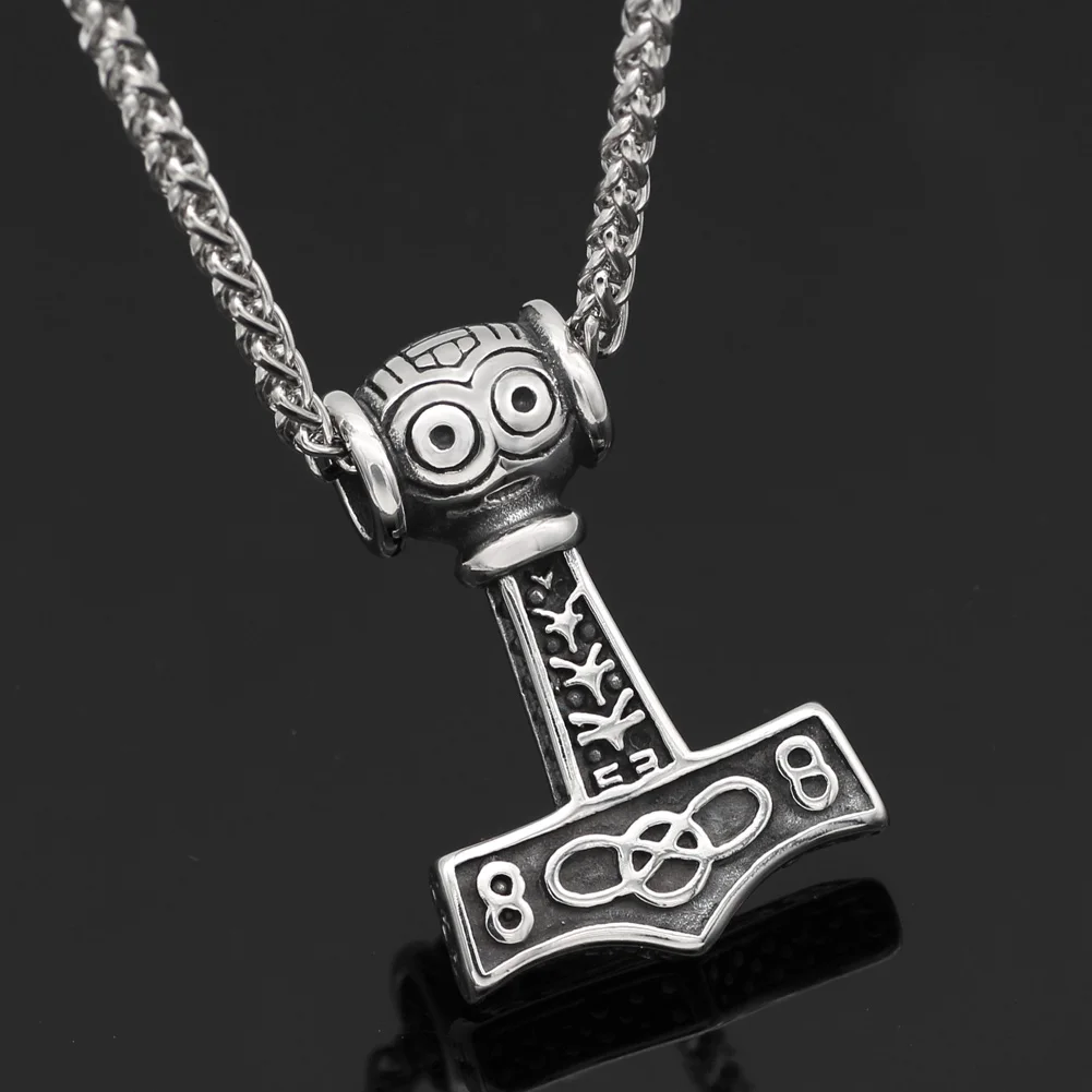 316L нержавеющая сталь норвежский викинг торс молоток лицо амулет MJOLNIR кулон